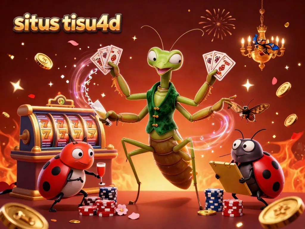 Permainan menarik di situs tisu4d dengan karakter lucu yang berinteraksi dan slot yang berputar.