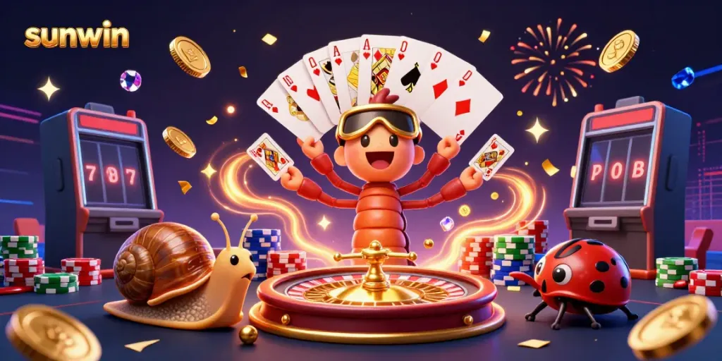 Experience thrilling gameplay at sunwin with dynamic carnival-themed characters and exciting casino elements.