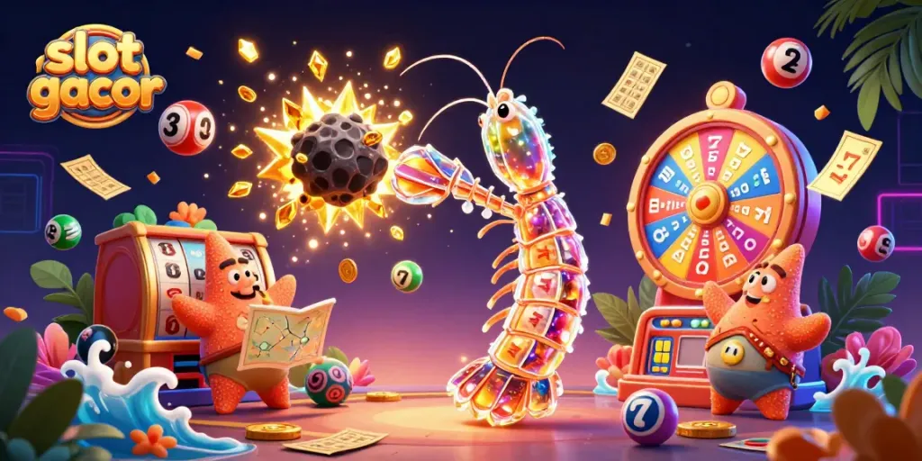 Experience thrilling slot gacor action with vibrant characters amidst a jackpot explosion in this dynamic gaming scene.